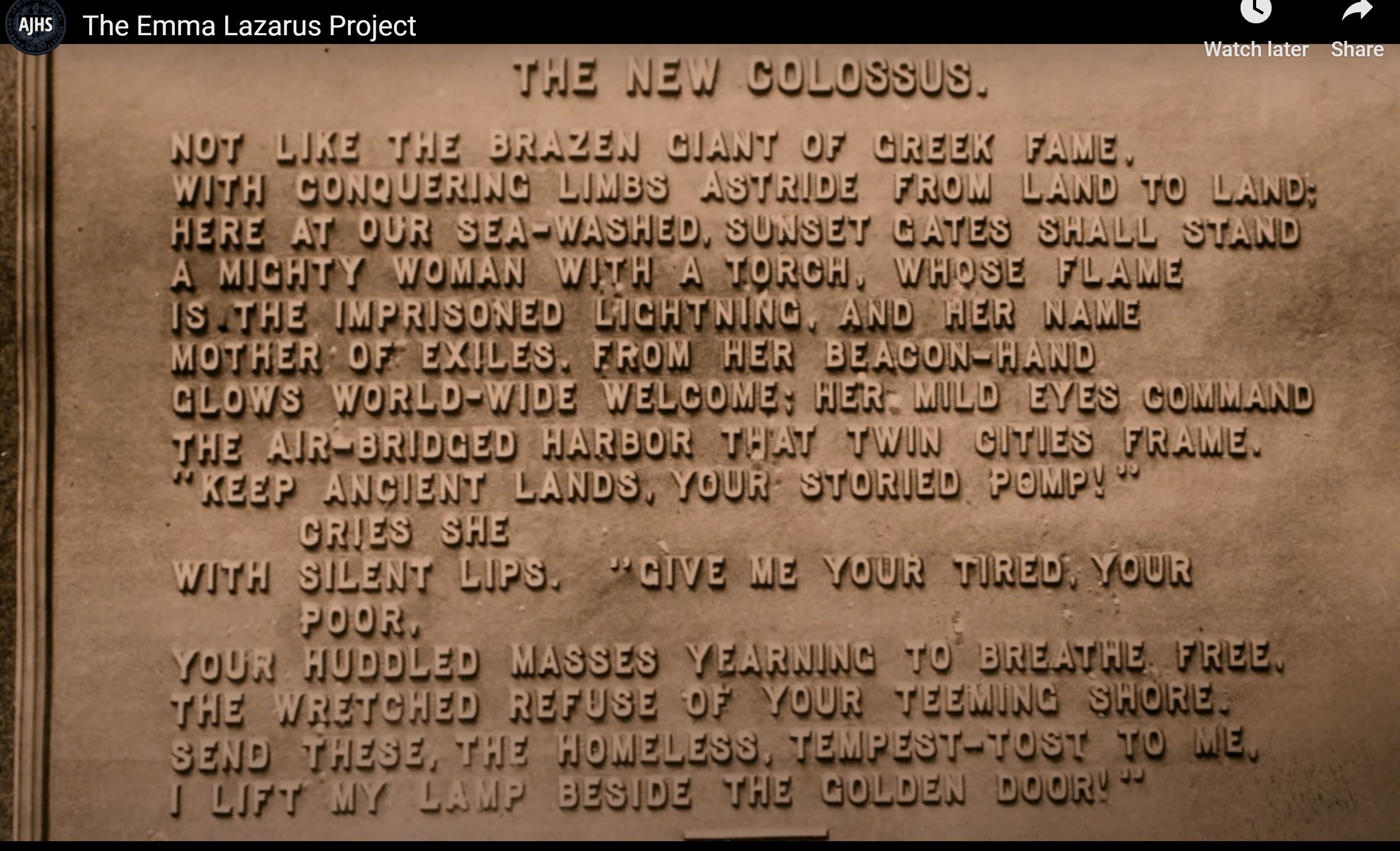 American Jewish Historical Society – Emma Lazarus Project