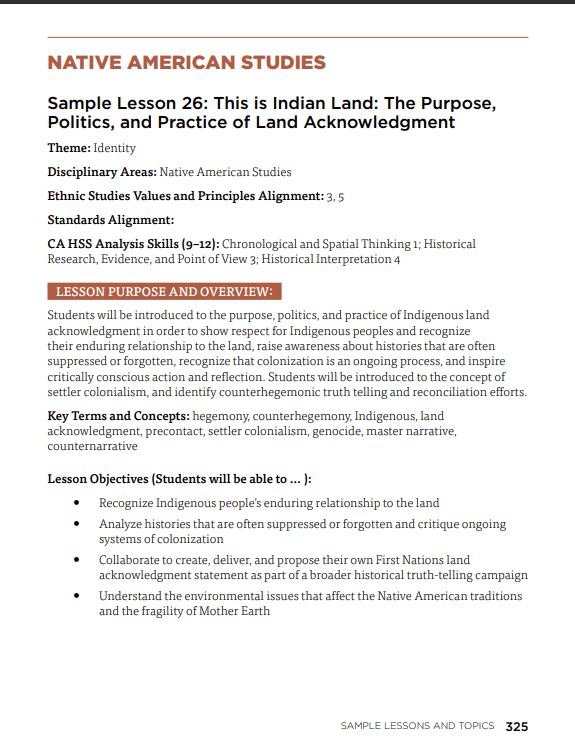 Lesson 26: This is Indian Land: The Purpose,  Politics, and Practice of Land Acknowledgment