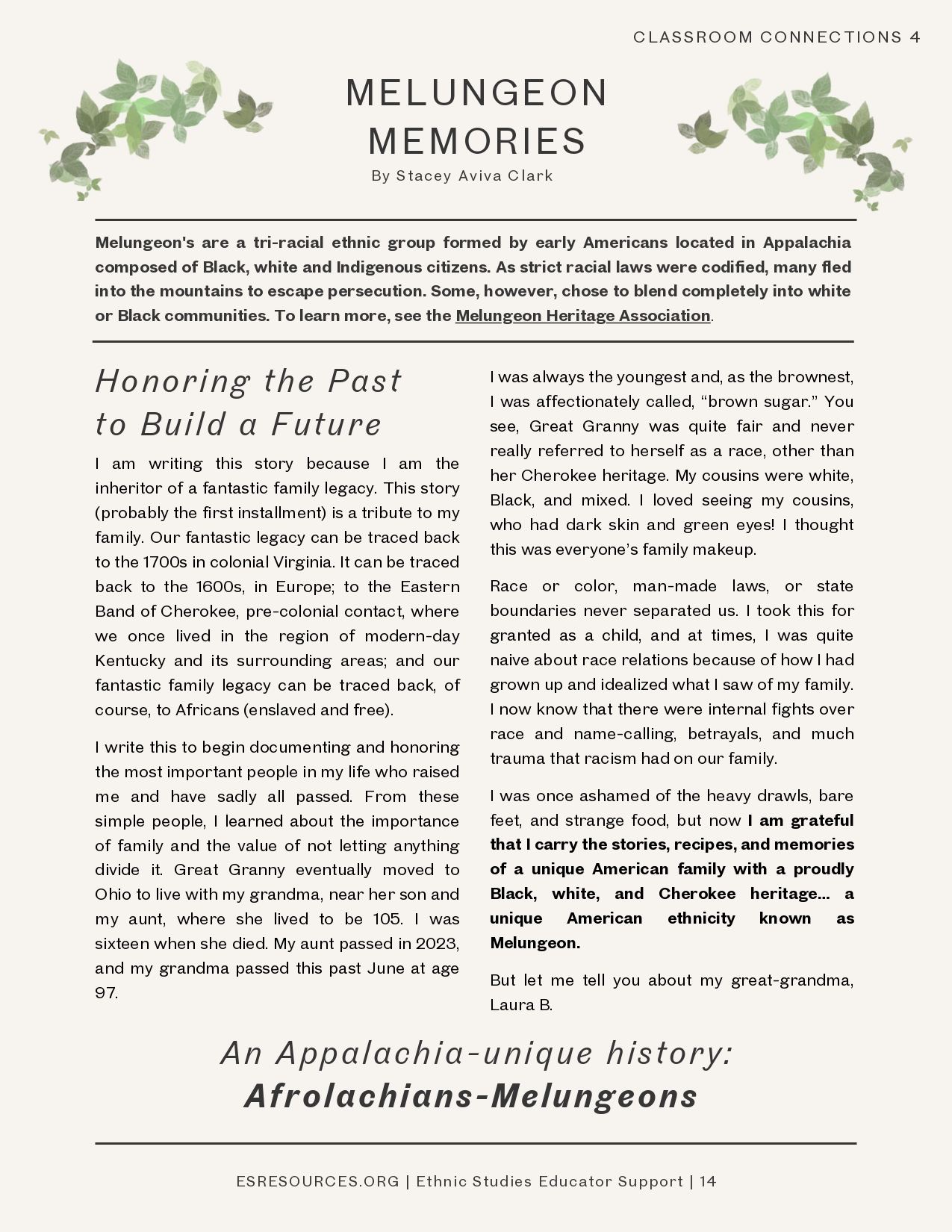 Melungeon Memories (Issue No. 2, June 2026) by Stacey Aviva Clark