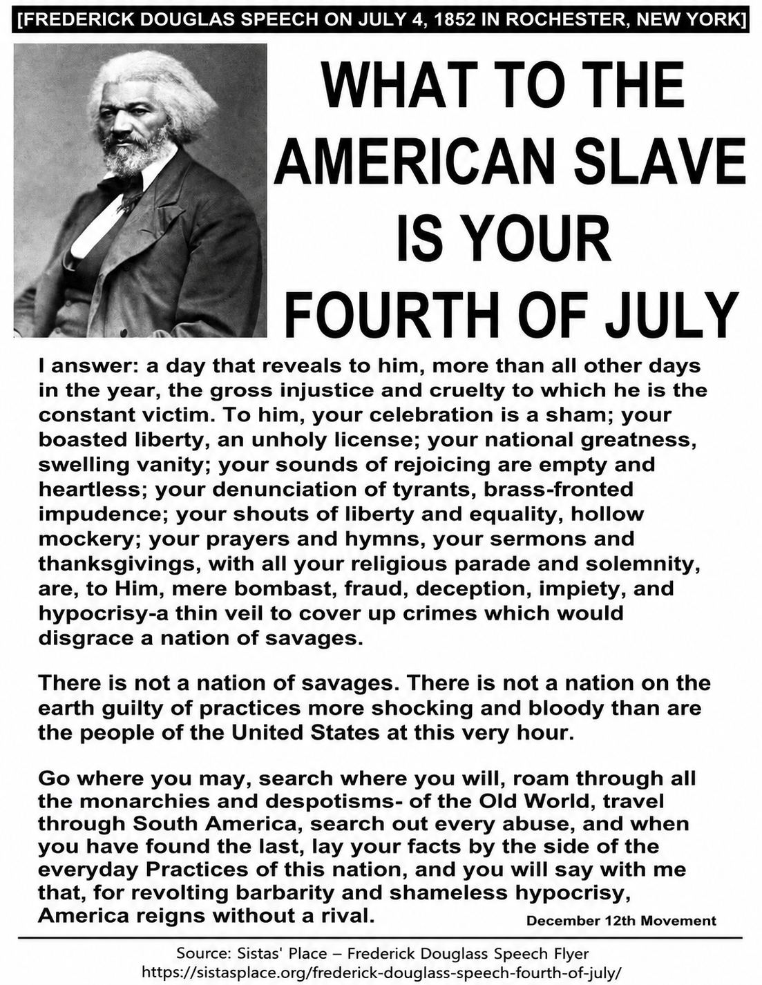 Frederick Douglass’ Historic Speech: “What to the Slave is the Fourth of July?” (July 5, 1852)
