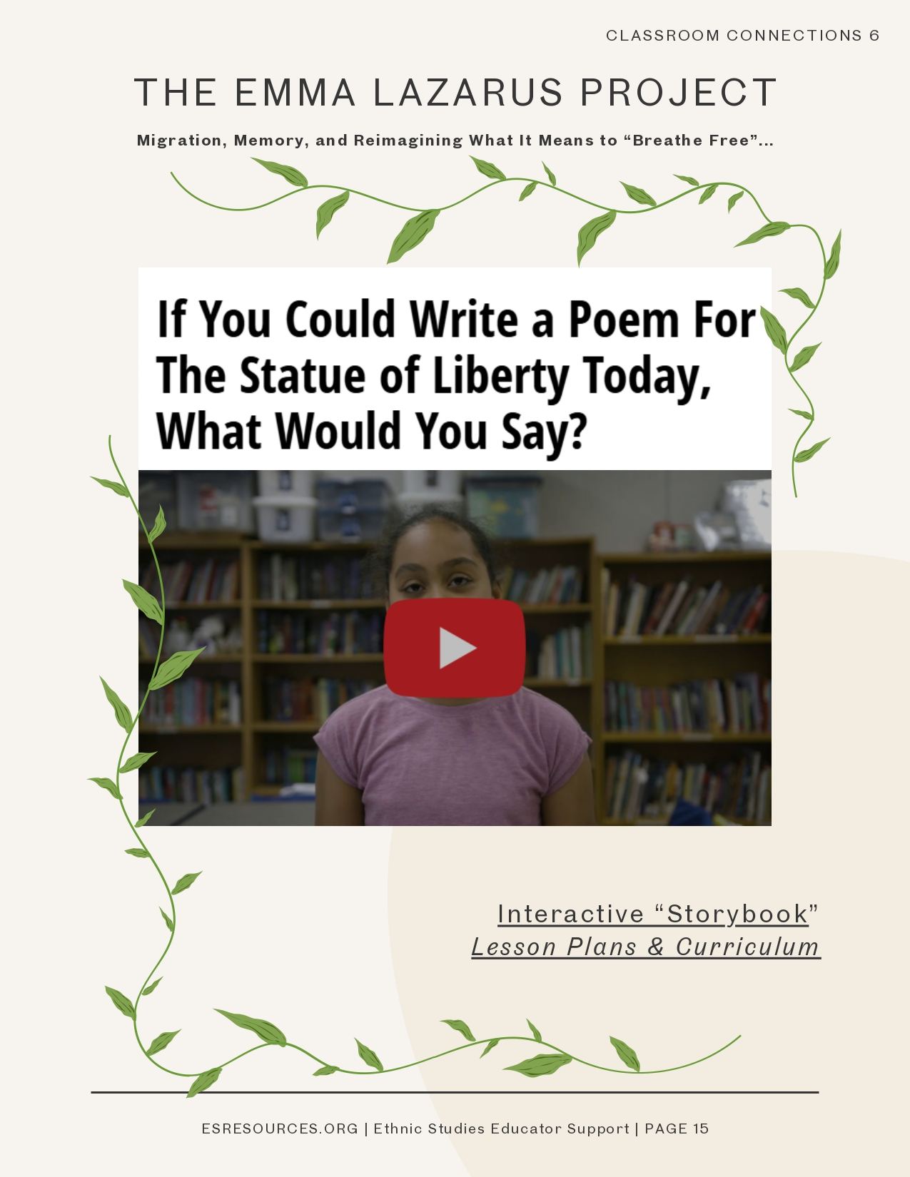 Emma Lazarus Poetry Project (Activity – Issue No. 1, May 2026)