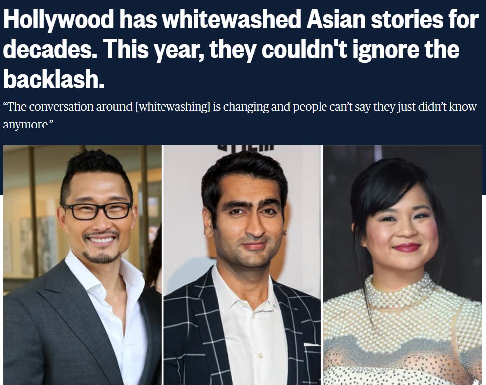 Hollywood has whitewashed Asian stories for decades. This year, they couldn’t ignore the backlash.