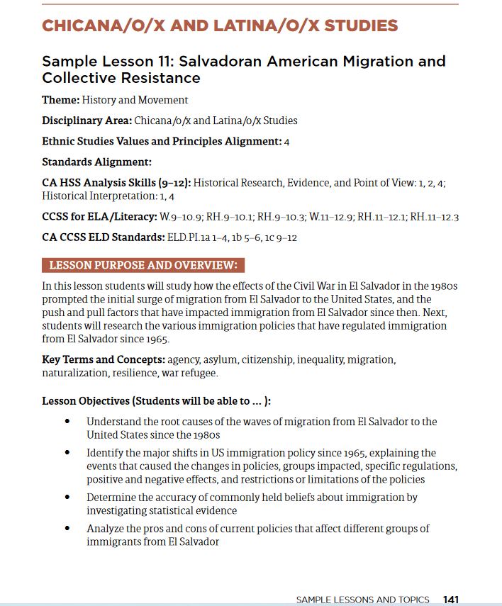 Lesson 11: Salvadoran American Migration and Collective Resistance