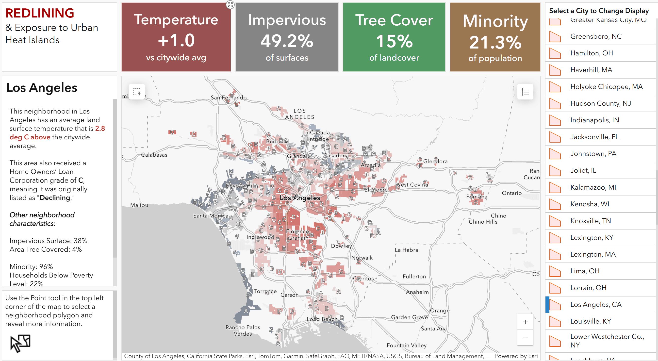 Redlining and Urban Heat Dashboard