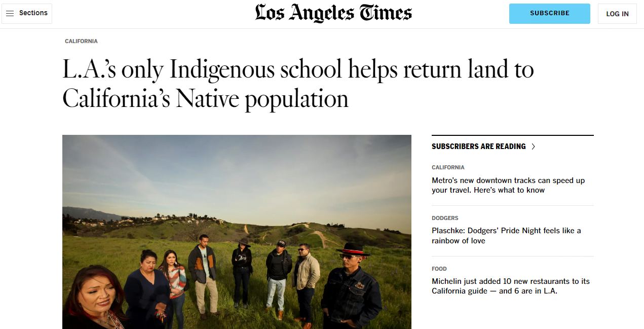 L.A.’s only Indigenous school helps return land to California’s Native population