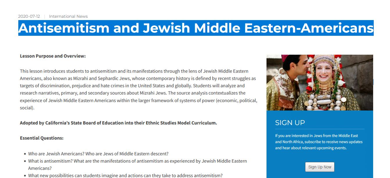 JIMENA: Jews Indigenous to the Middle East and North Africa