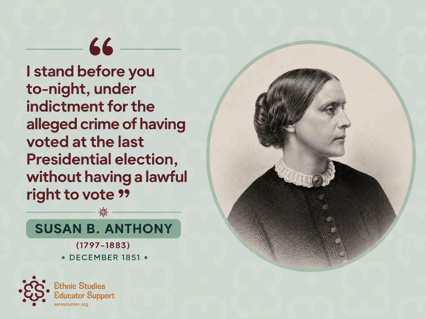“Is it a Crime to Vote?” Speech by Susan B. Anthony (1872-1873)