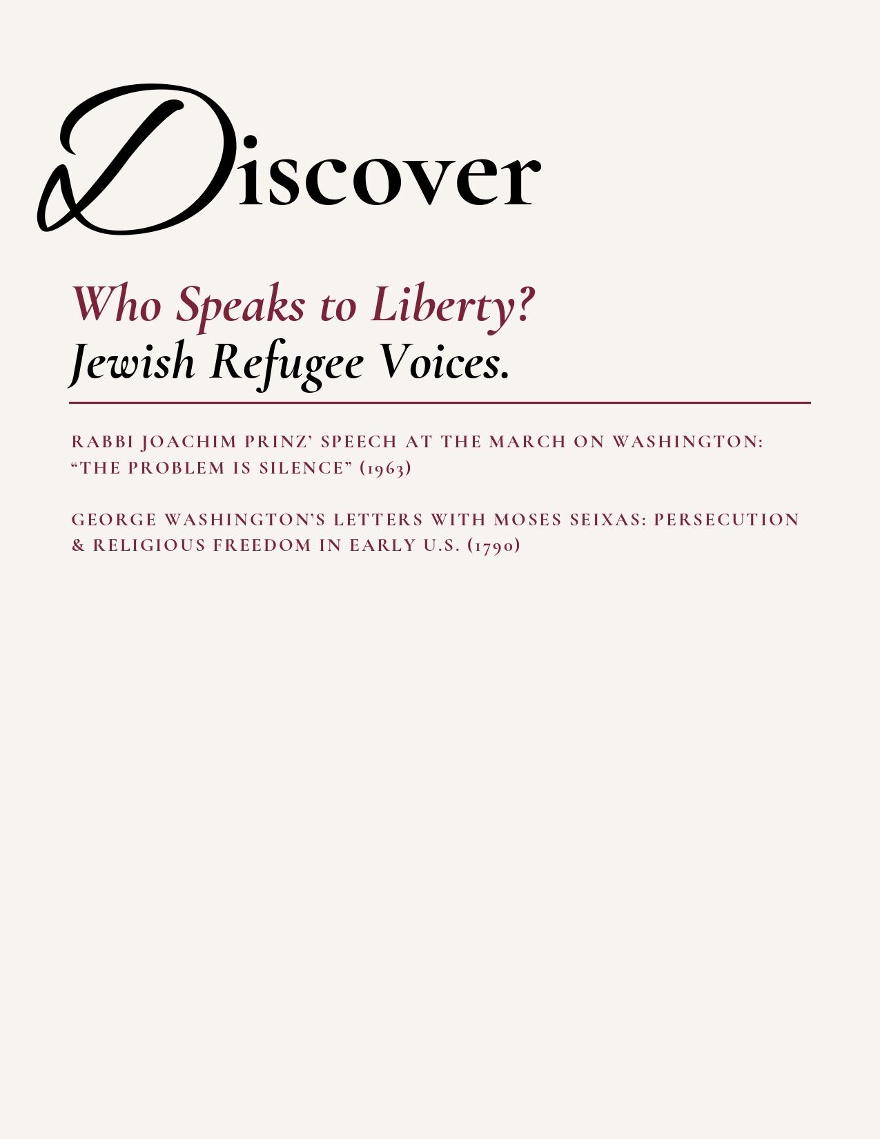 Who Speaks to Liberty? Jewish Refugee Voices (Issue No. 3, Summer 2026)