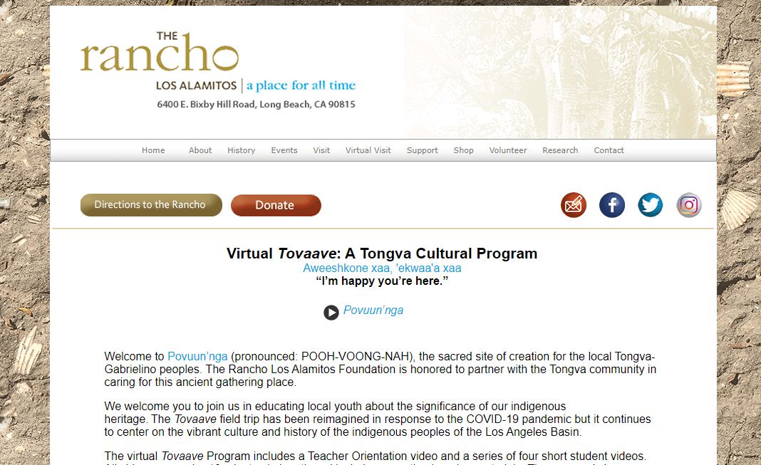 Virtual Tovaave: A Tongva Cultural Program