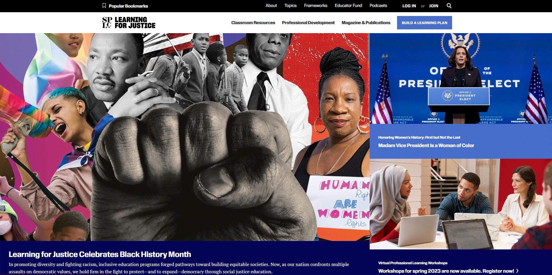 Learning for Justice (formerly “Teaching Tolerance”) – a program of the Southern Poverty Law Center)