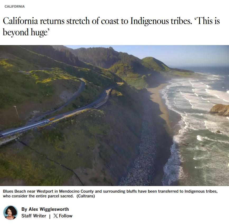 California returns stretch of coast to Indigenous tribes. ‘This is beyond huge’