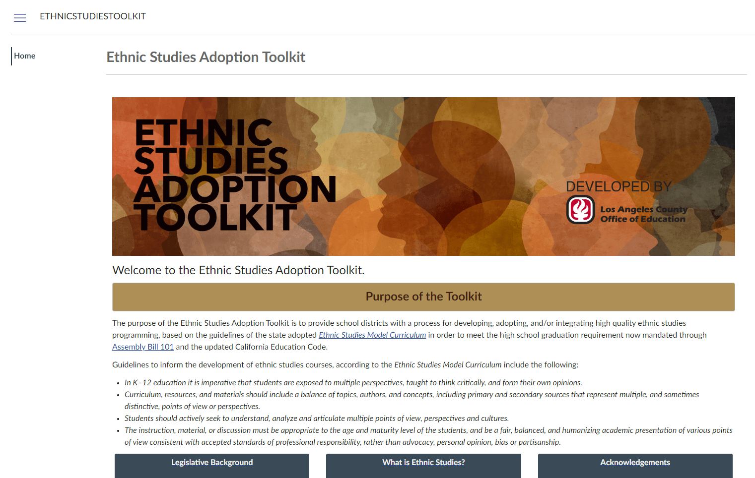 Ethnic Studies Adoption Toolkit – Los Angeles County Office of Education