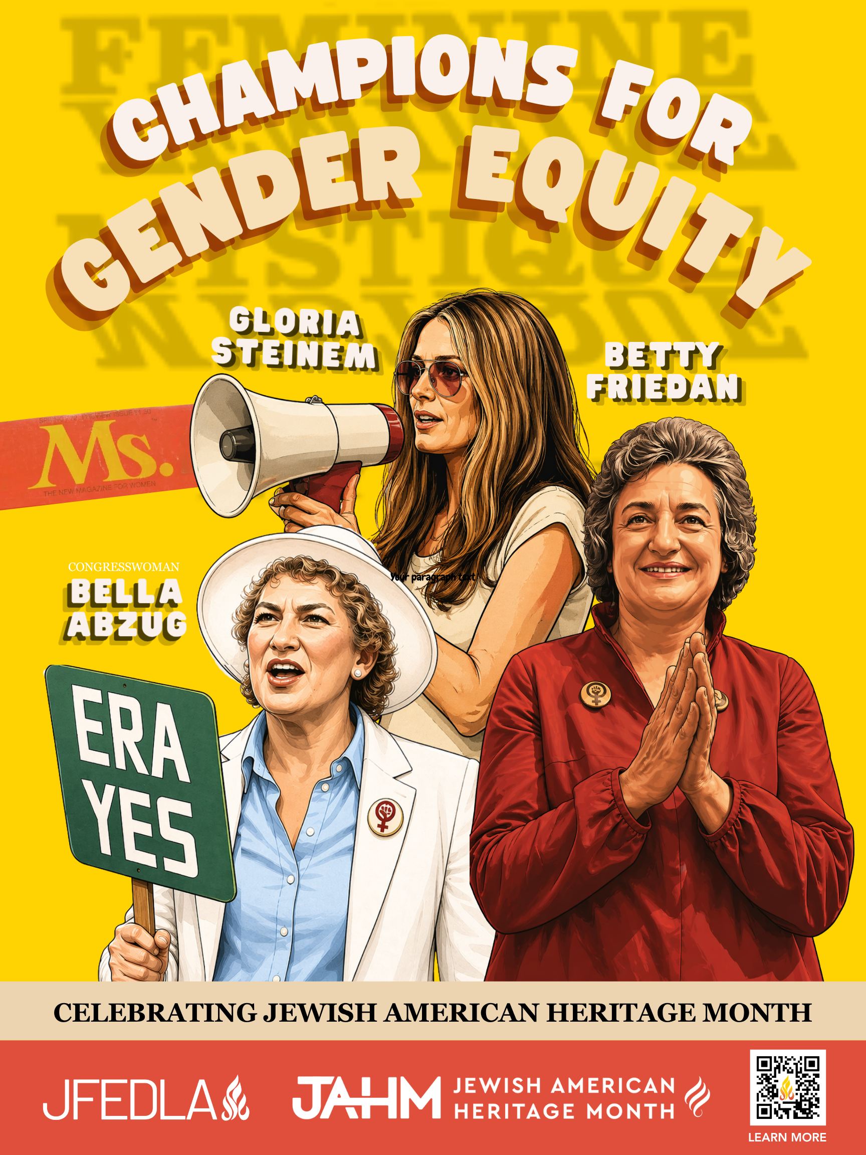 Abzug, Friedan & Steinem, “This Woman’s Place is in the House!” – JAHM Classroom Poster Series (Free Download)