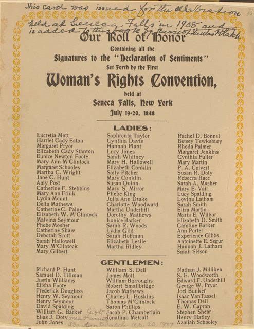 Declaration of Sentiments | The Seneca Fall Declaration (1848) – Women’s Right to Vote