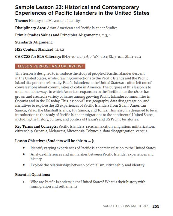 Lesson 23: Historical and Contemporary  Experiences of Pacific Islanders in the United States