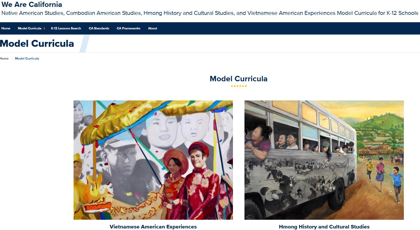 We Are California: Model Curricula
